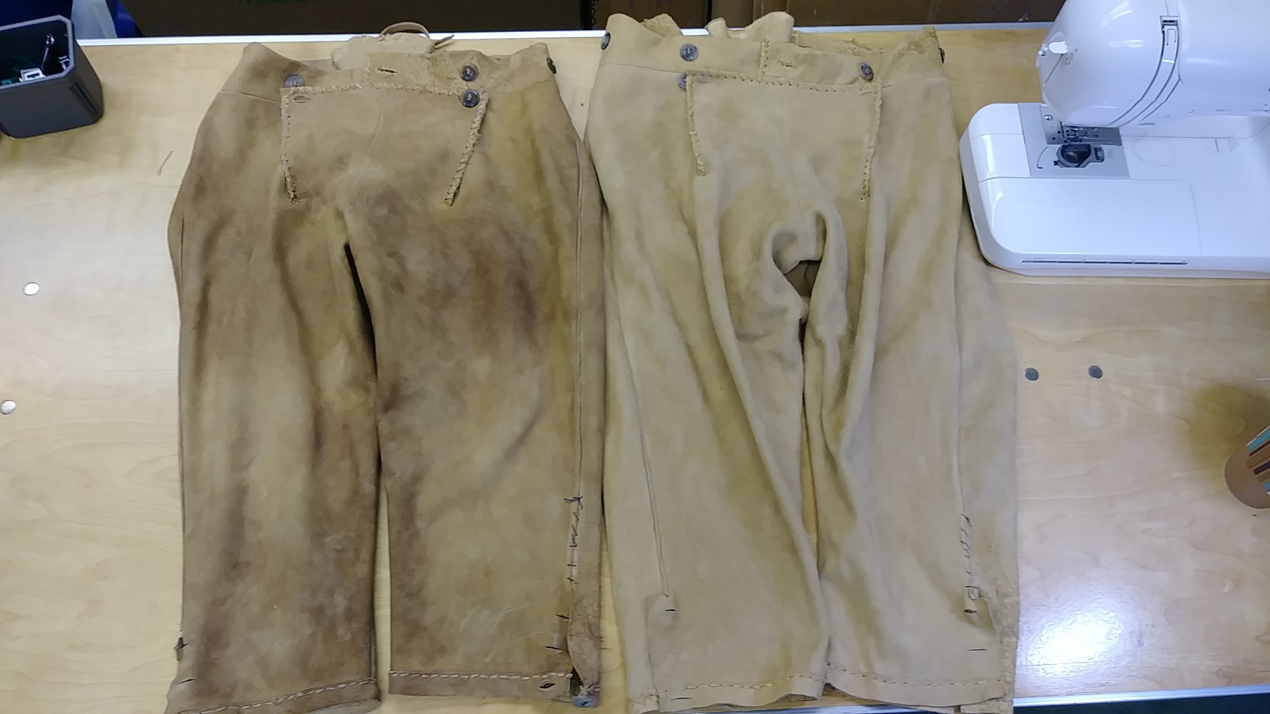 Leather deer hide breeches
